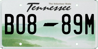 TN license plate B0889M