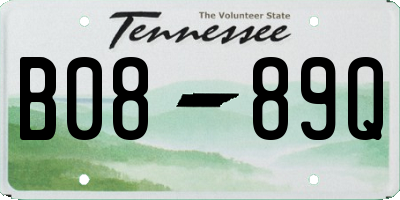 TN license plate B0889Q