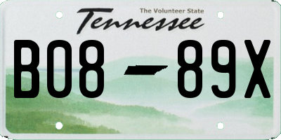 TN license plate B0889X