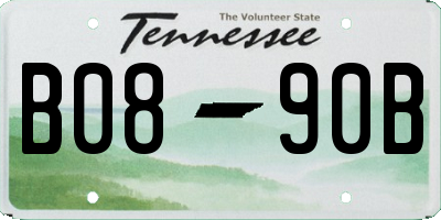 TN license plate B0890B