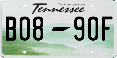 TN license plate B0890F