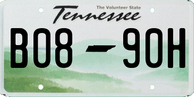 TN license plate B0890H