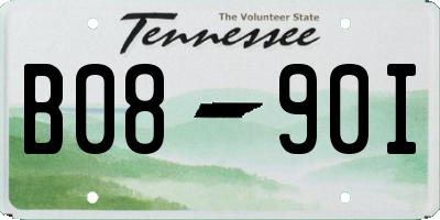 TN license plate B0890I