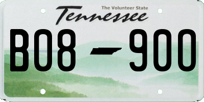 TN license plate B0890O