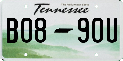TN license plate B0890U