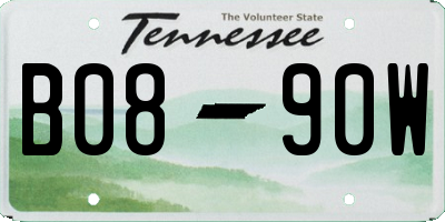 TN license plate B0890W
