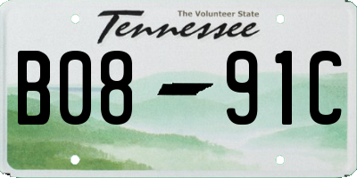 TN license plate B0891C