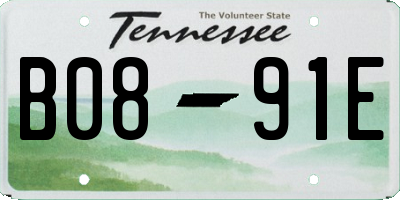 TN license plate B0891E