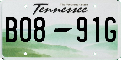 TN license plate B0891G