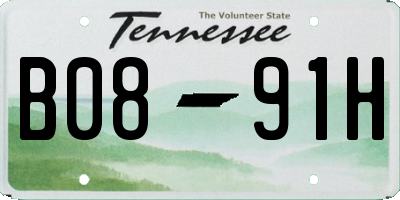 TN license plate B0891H