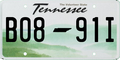 TN license plate B0891I