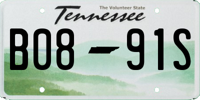TN license plate B0891S