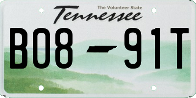 TN license plate B0891T