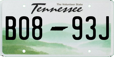 TN license plate B0893J