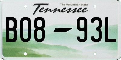 TN license plate B0893L