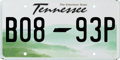 TN license plate B0893P