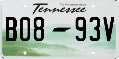 TN license plate B0893V
