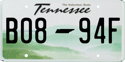 TN license plate B0894F