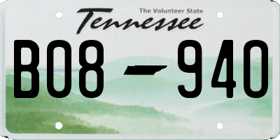 TN license plate B0894O