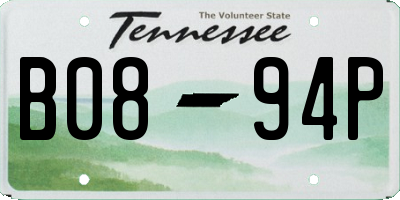TN license plate B0894P