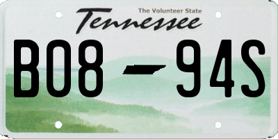 TN license plate B0894S