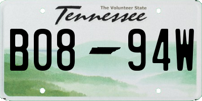 TN license plate B0894W