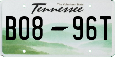 TN license plate B0896T