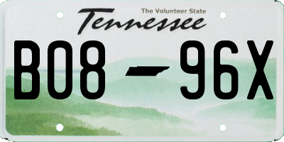 TN license plate B0896X