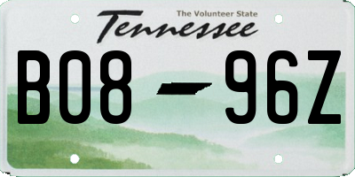 TN license plate B0896Z