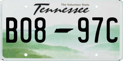 TN license plate B0897C