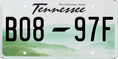 TN license plate B0897F