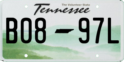 TN license plate B0897L