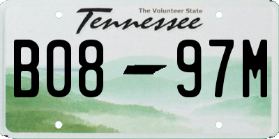 TN license plate B0897M