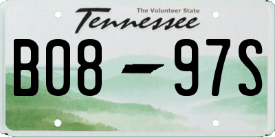 TN license plate B0897S