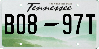 TN license plate B0897T