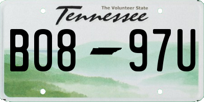 TN license plate B0897U