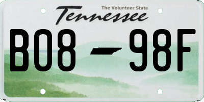TN license plate B0898F