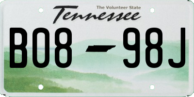 TN license plate B0898J