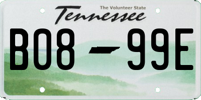 TN license plate B0899E
