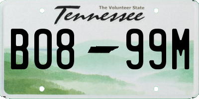 TN license plate B0899M