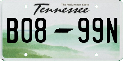 TN license plate B0899N