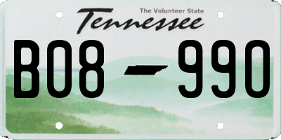 TN license plate B0899O
