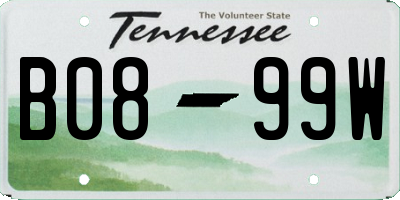 TN license plate B0899W