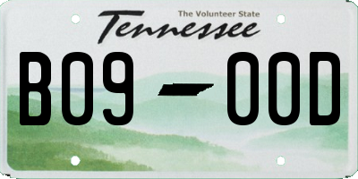 TN license plate B0900D