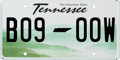 TN license plate B0900W