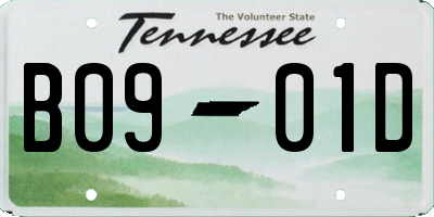 TN license plate B0901D