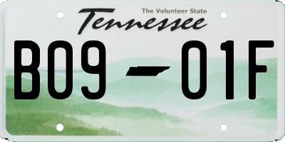 TN license plate B0901F