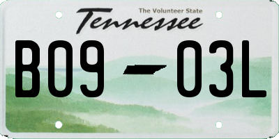 TN license plate B0903L