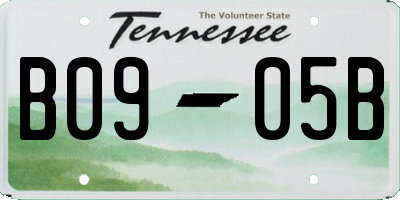 TN license plate B0905B