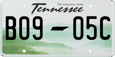 TN license plate B0905C